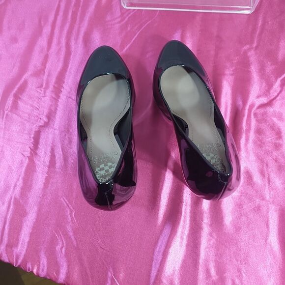 Vince Camuto Womens SZ 6.5M Zella Pump High Heel Black Patent Dress Shoe Classic - Picture 6 of 9